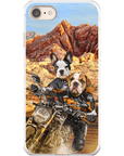 Funda personalizada para teléfono con 2 mascotas 'Dogati Riders'