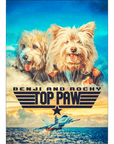 Top Paw: Póster personalizado para 2 mascotas