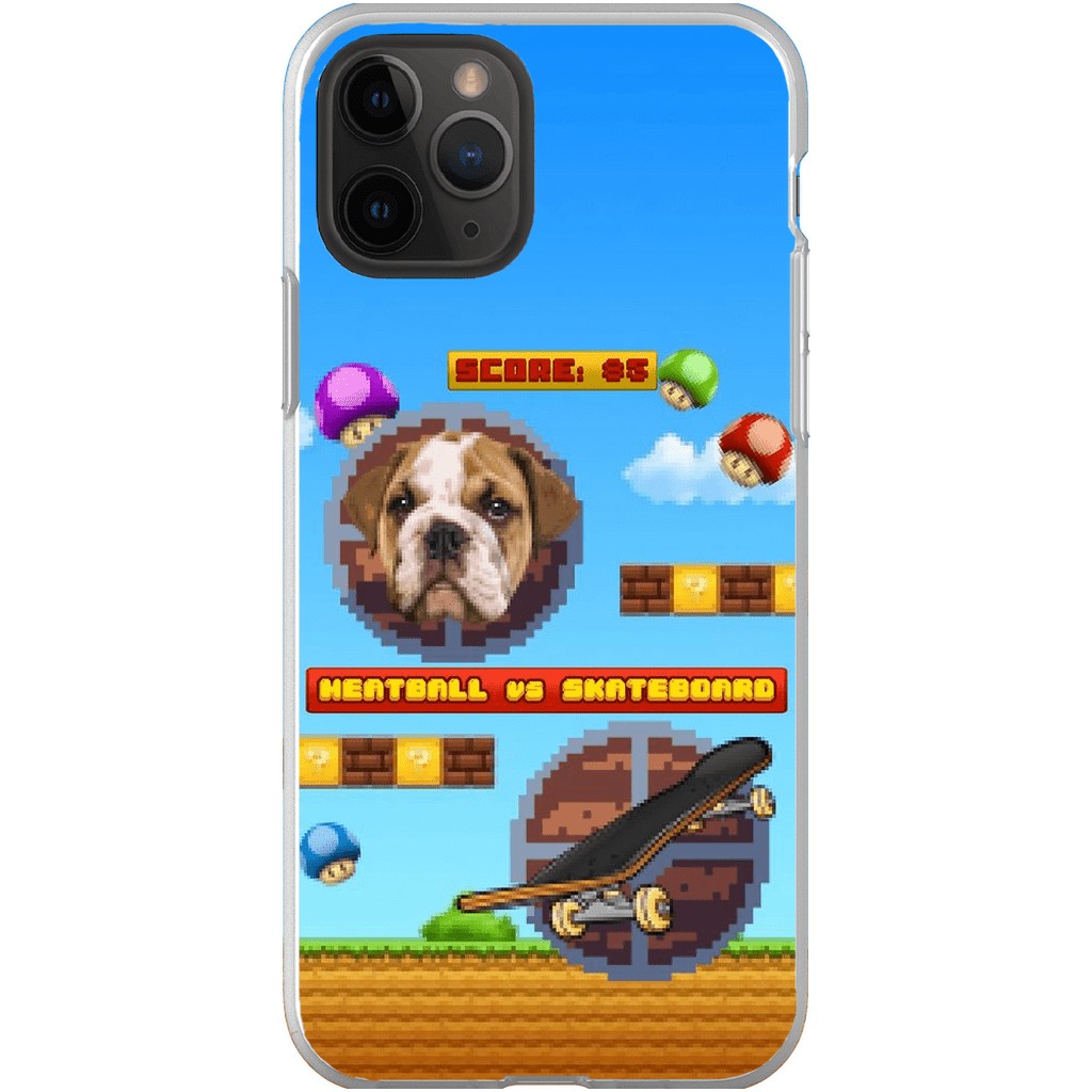 Funda de teléfono para mascotas personalizada con videojuego retro