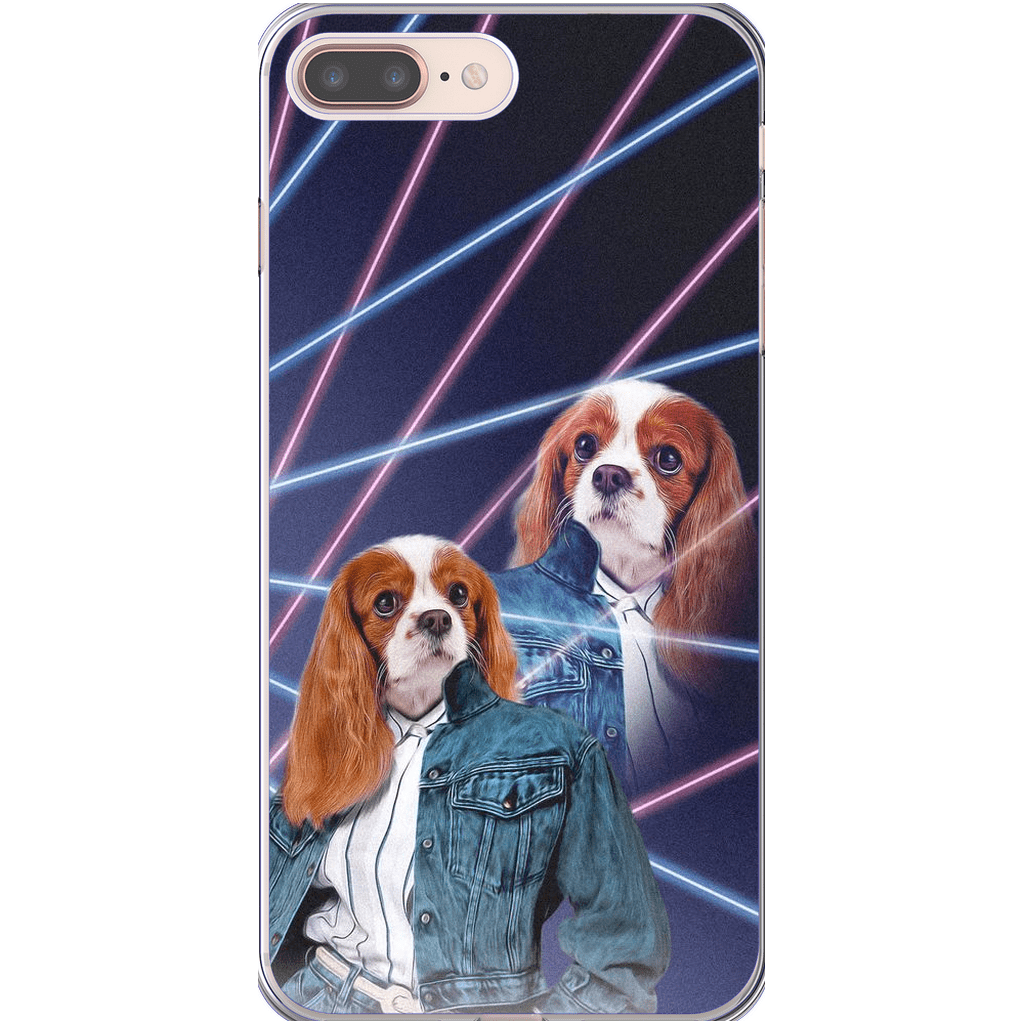 Funda personalizada para teléfono con mascota &#39;Lazer Portrait (femenino) de los años 80&#39;