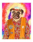 Lienzo de pie personalizado para mascotas 'The Hippie (Hembra)'