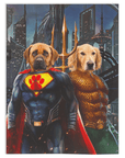 Manta personalizada para 2 mascotas 'Superdog &amp; Aquadog'