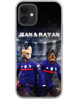 Funda personalizada para teléfono con 2 mascotas 'France Doggos'