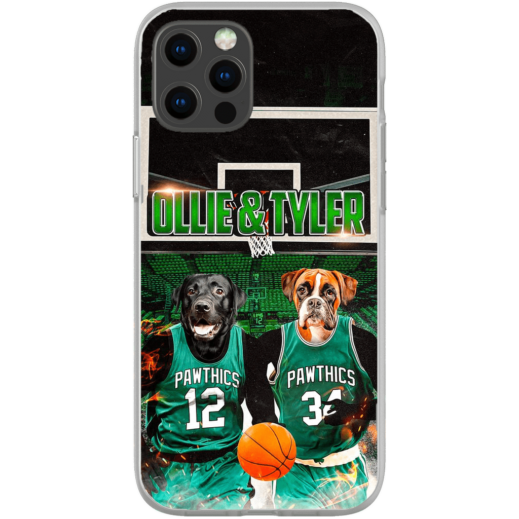 Funda personalizada para teléfono con 2 mascotas &#39;Boston Walkies&#39;