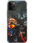 Funda personalizada para teléfono con 2 mascotas 'Superdog &amp; Batdog'