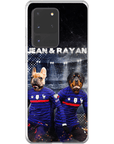 Funda personalizada para teléfono con 2 mascotas 'France Doggos'