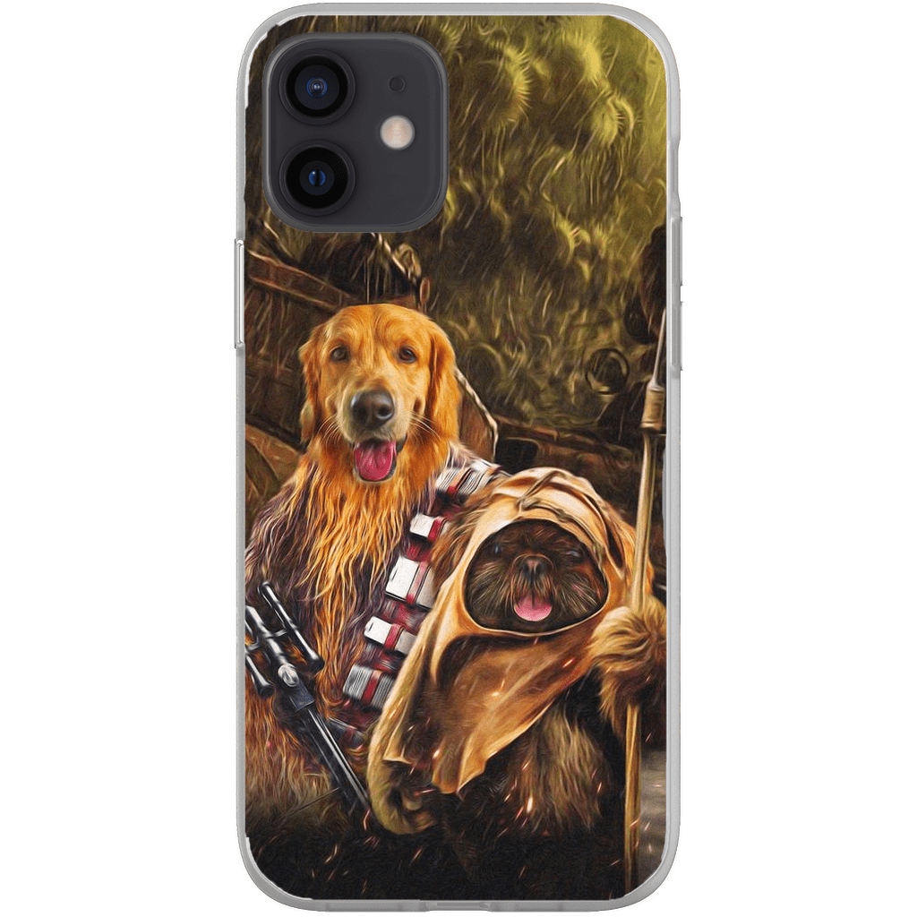 Funda personalizada para teléfono con 2 mascotas &#39;Chewdogga &amp;amp; Dogg-E-Wok&#39;