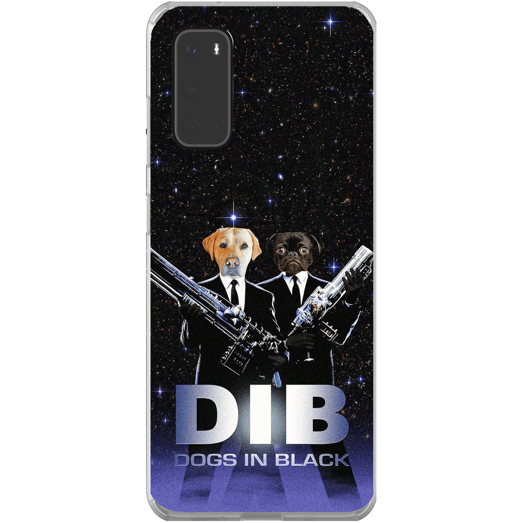 Funda personalizada para teléfono con 2 mascotas &#39;Perros de negro&#39;