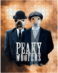 Rompecabezas personalizado de 2 mascotas 'Peaky Woofers'