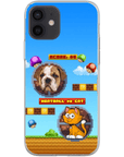 Funda de teléfono para mascotas personalizada con videojuego retro