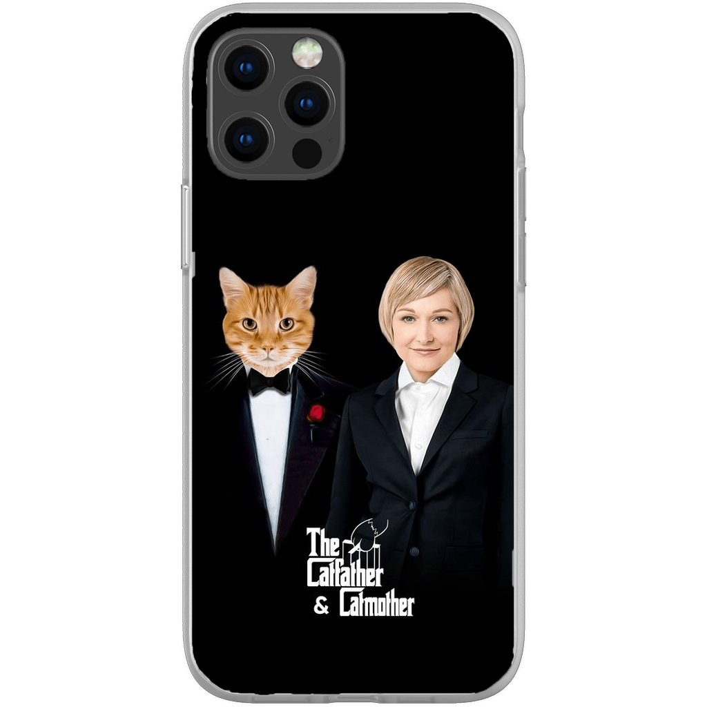 Funda para teléfono personalizada &#39;El padre gato y la madre gato&#39;