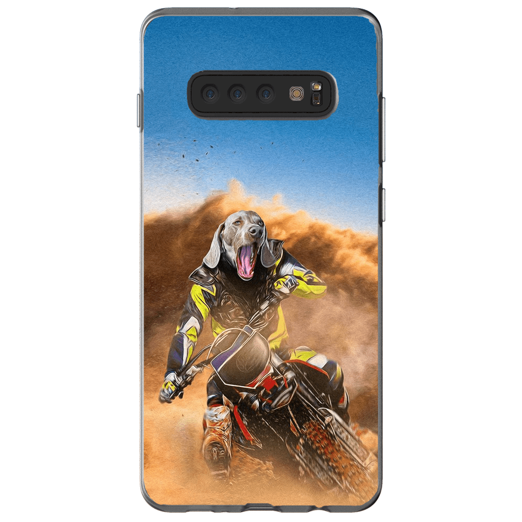 Funda para móvil personalizada &#39;El piloto de motocross&#39;