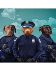 Póster Personalizado de 3 mascotas 'Los Oficiales de Policía'