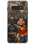 Funda personalizada para teléfono con 2 mascotas 'Batdog &amp; Wonder Doggette'