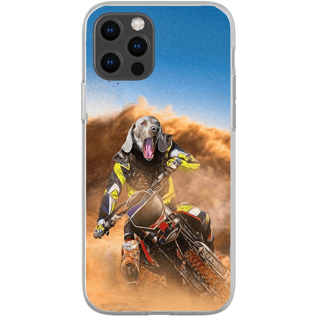 Funda para móvil personalizada &#39;El piloto de motocross&#39;