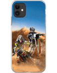 Funda personalizada para teléfono con 2 mascotas 'The Motocross Riders'