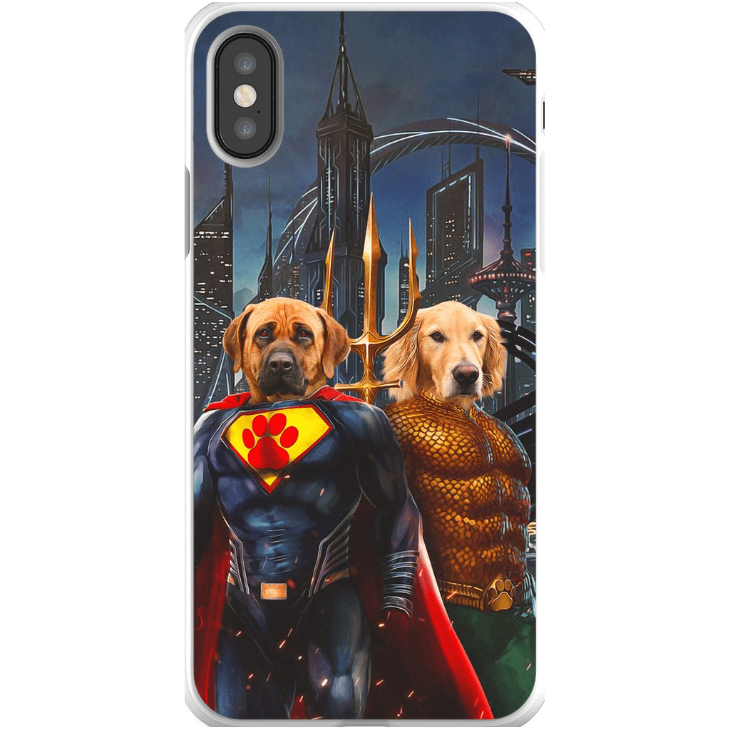 Funda personalizada para teléfono con 2 mascotas &#39;Superdog &amp;amp; Aquadog&#39;