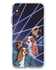 Funda personalizada para teléfono con 2 mascotas '1980s Lazer Portrait'