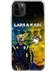 Funda personalizada para teléfono con 2 mascotas 'Sweden Doggos Euro Football'