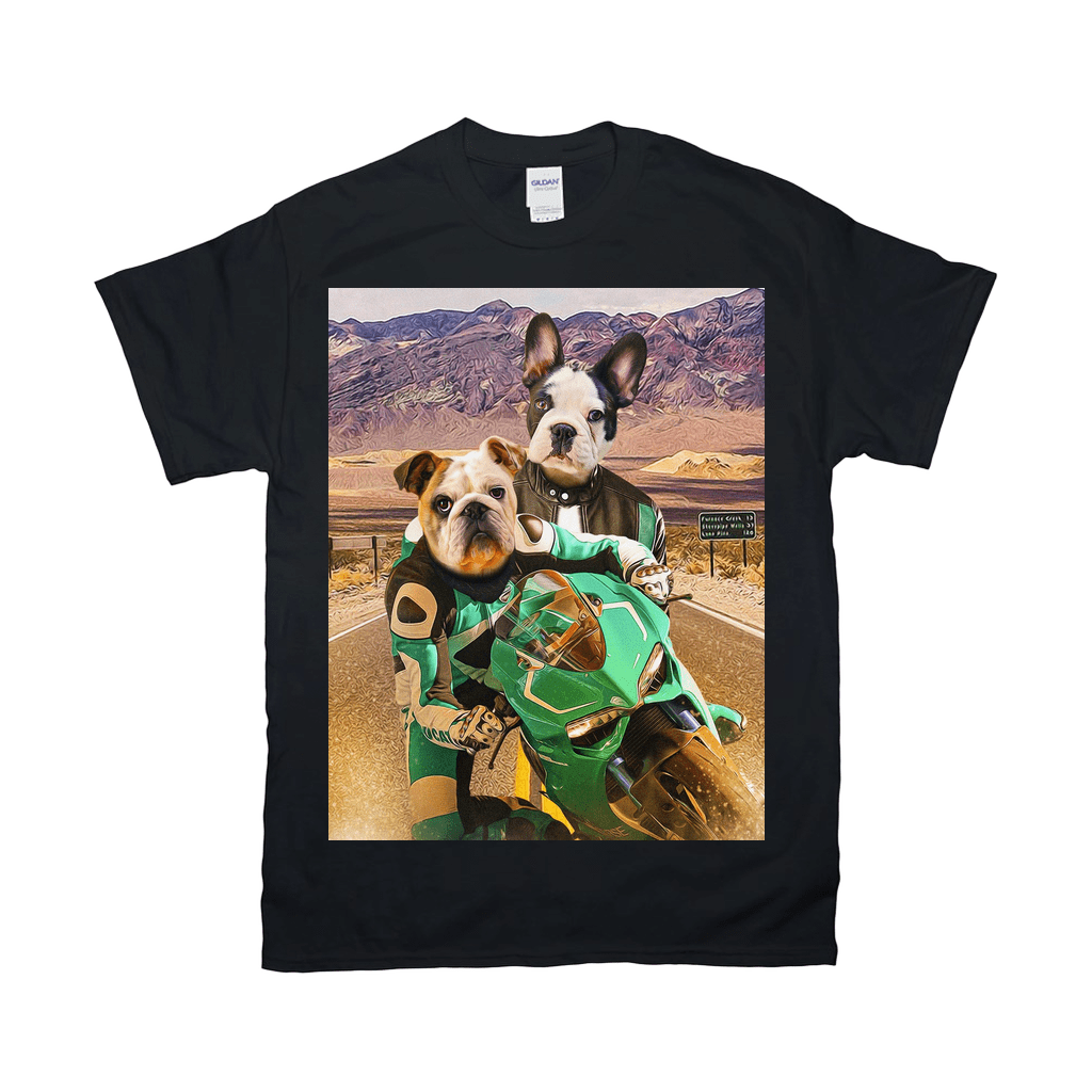 Camiseta personalizada con 2 mascotas &#39;Kawadawgi Riders&#39;