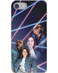 Funda para teléfono personalizada Lazer Portrait Pet (masculino)/humano (femenino) de los años 80