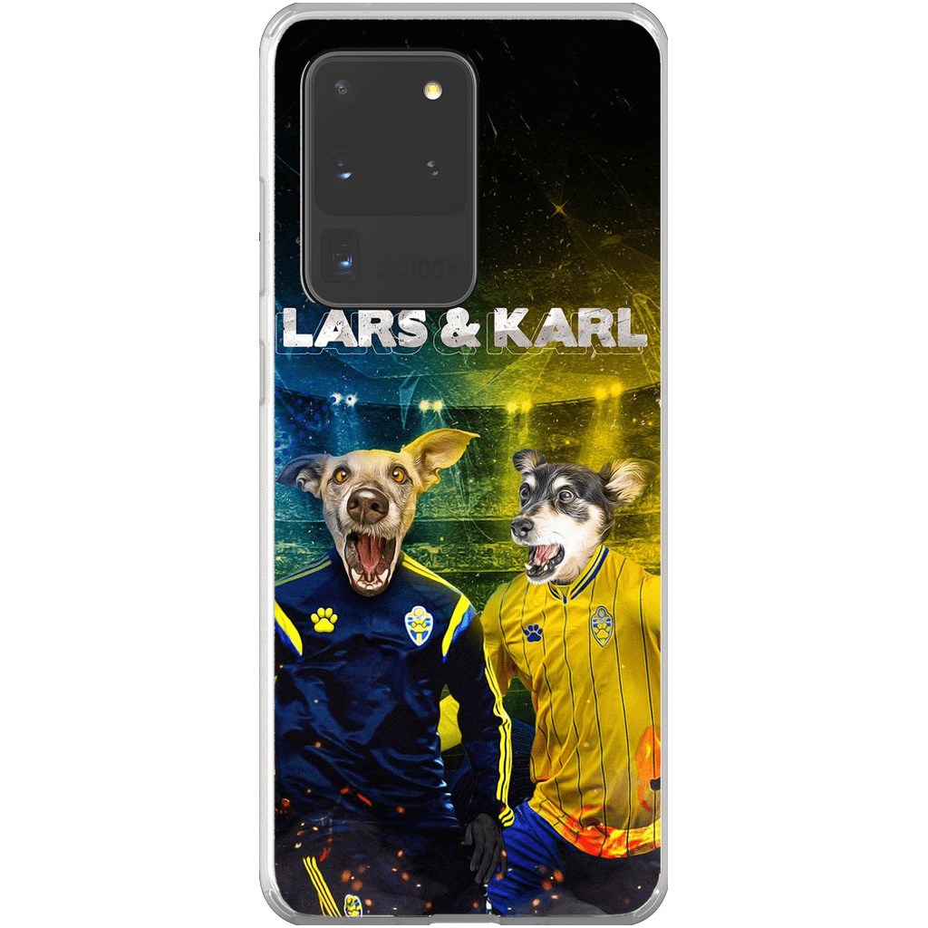 Funda personalizada para teléfono con 2 mascotas &#39;Sweden Doggos Euro Football&#39;