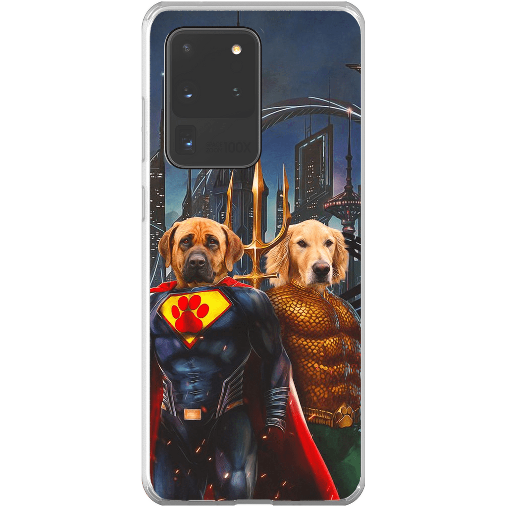 Funda personalizada para teléfono con 2 mascotas &#39;Superdog &amp;amp; Aquadog&#39;