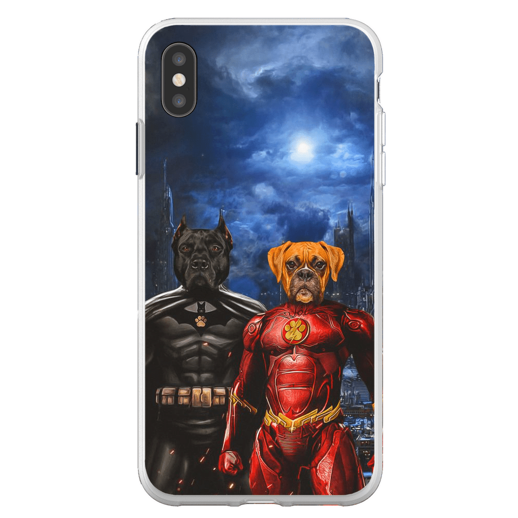 Funda personalizada para teléfono con 2 mascotas &#39;Batdog &amp;amp; Flash Doggo&#39;