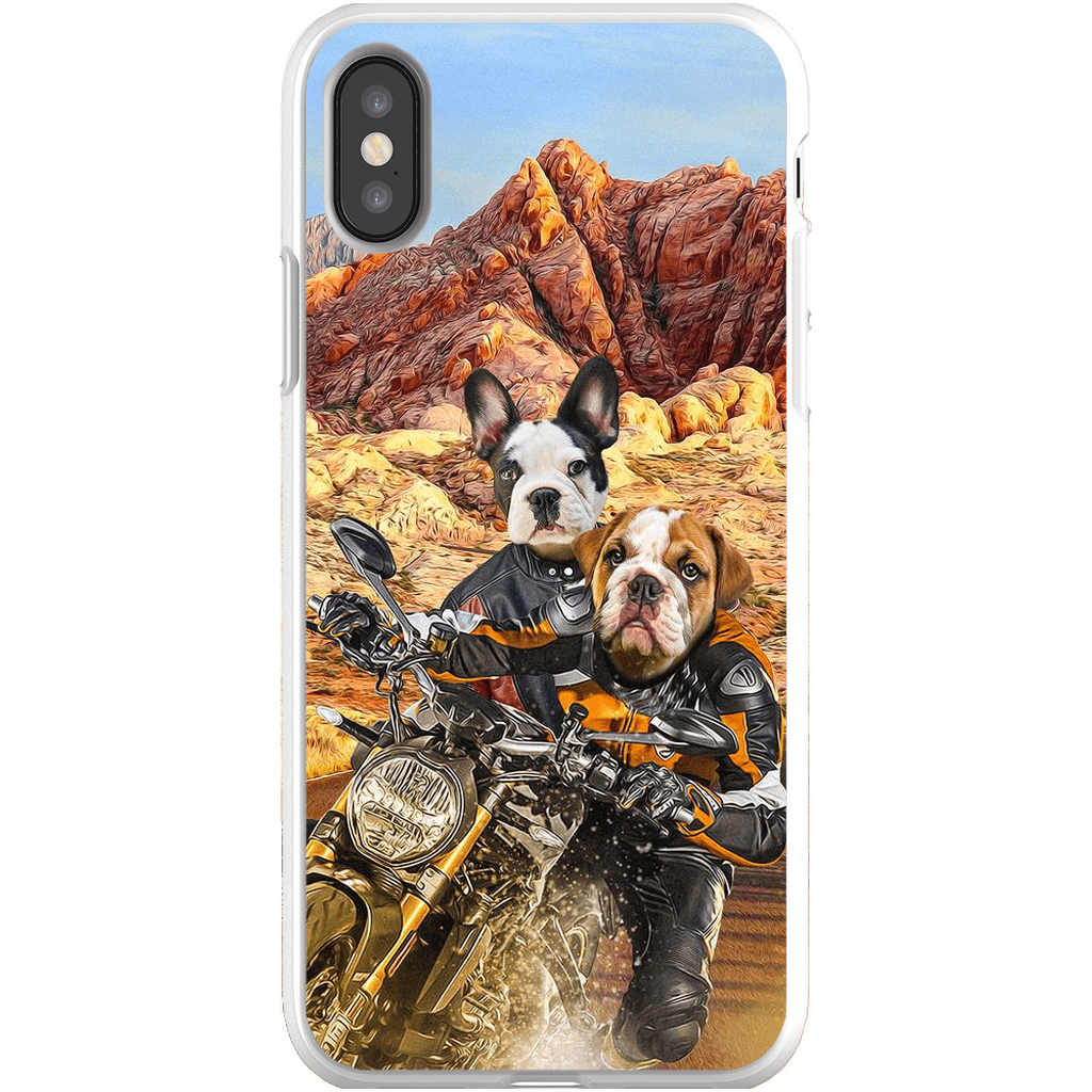 Funda personalizada para teléfono con 2 mascotas &#39;Dogati Riders&#39;