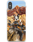 Funda personalizada para teléfono con 2 mascotas 'Dogati Riders'