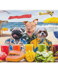 Manta personalizada para 3 mascotas 'The Beach Dogs' 