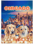 Manta personalizada para 2 mascotas 'Doggos of Chicago' 