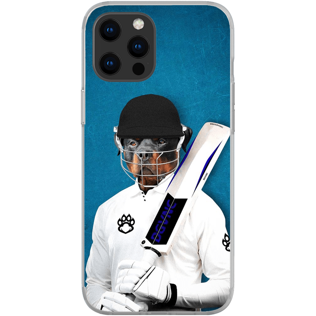 Funda para teléfono personalizada &#39;El jugador de críquet&#39;