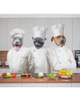 Manta personalizada para 3 mascotas 'The Chefs' 