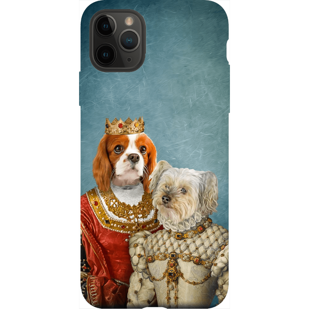 Funda personalizada para teléfono con 2 mascotas &#39;Reina y Princesa&#39;