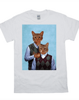 Camiseta personalizada para 2 mascotas 'Step-Kitties' 