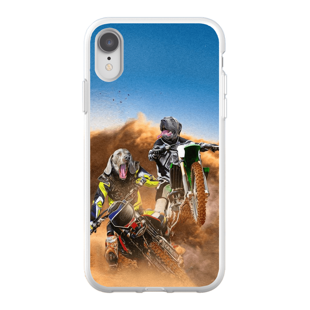 Funda personalizada para teléfono con 2 mascotas &#39;The Motocross Riders&#39;