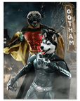 Póster personalizado para 2 mascotas 'Bat Dog &amp; Robpaw'