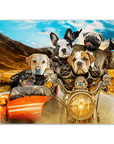 Póster personalizado con 5 mascotas 'Harley Wooferson'