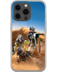 Funda personalizada para teléfono con 2 mascotas 'The Motocross Riders'