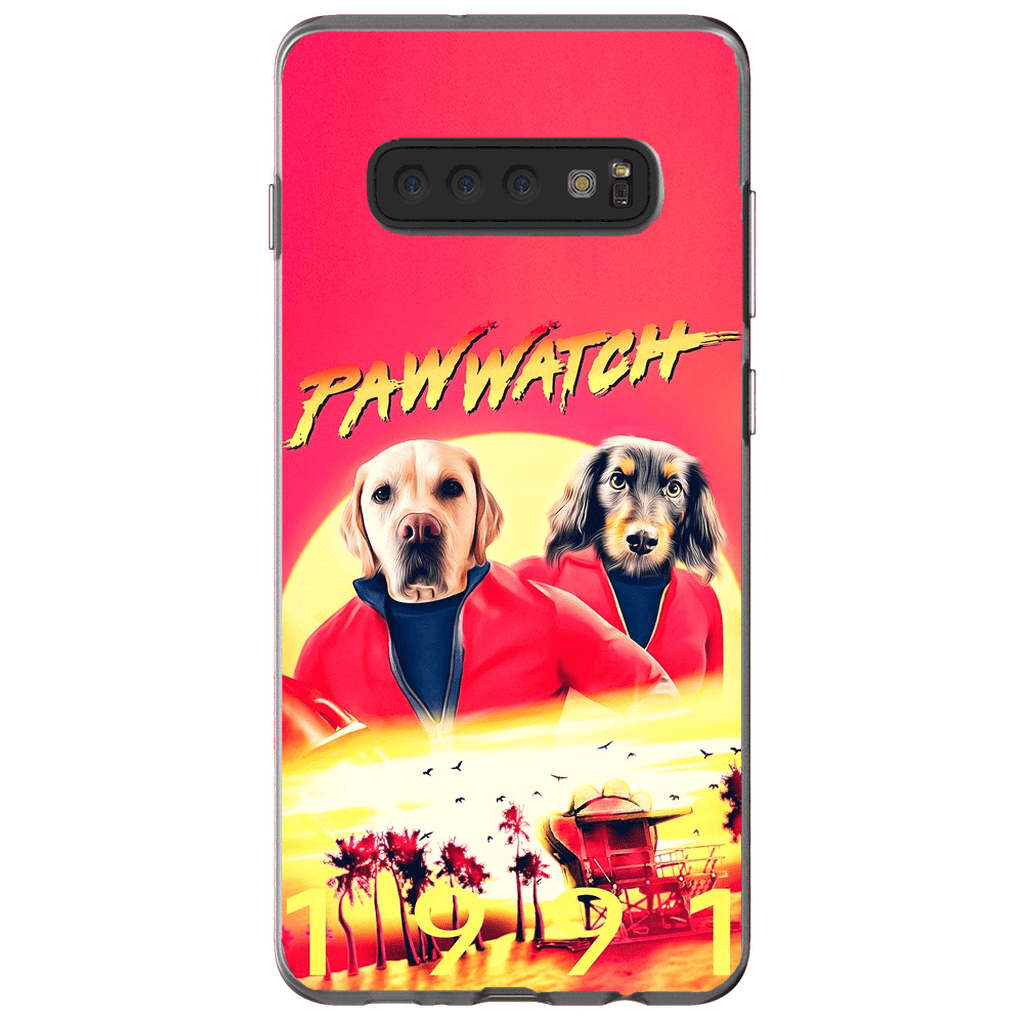 Funda personalizada para teléfono con 2 mascotas &#39;Paw Watch 1991&#39;