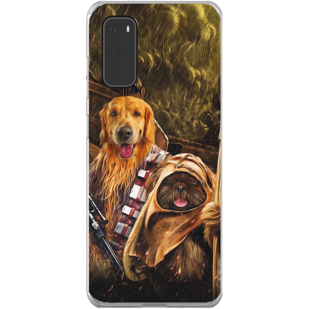 Funda personalizada para teléfono con 2 mascotas &#39;Chewdogga &amp;amp; Dogg-E-Wok&#39;