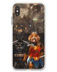 Funda personalizada para teléfono con 2 mascotas 'Batdog &amp; Wonder Doggette'