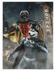 Manta personalizada para 2 mascotas 'Bat Dog &amp; Robpaw'