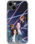 Funda para teléfono personalizada Lazer Portrait Pet (masculino)/humano (femenino) de los años 80