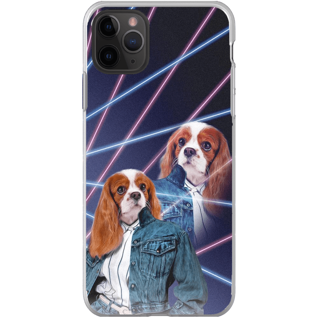 Funda personalizada para teléfono con mascota &#39;Lazer Portrait (femenino) de los años 80&#39;