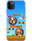 Funda de teléfono para mascotas personalizada con videojuego retro