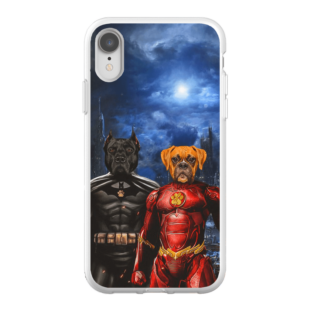 Funda personalizada para teléfono con 2 mascotas &#39;Batdog &amp;amp; Flash Doggo&#39;