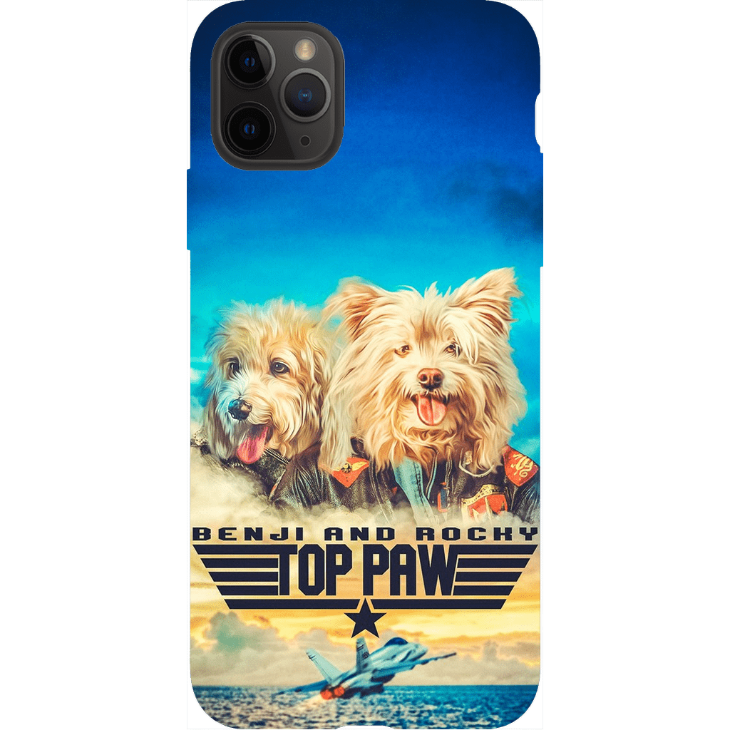 Funda personalizada para teléfono con 2 mascotas &#39;Top Paw&#39;