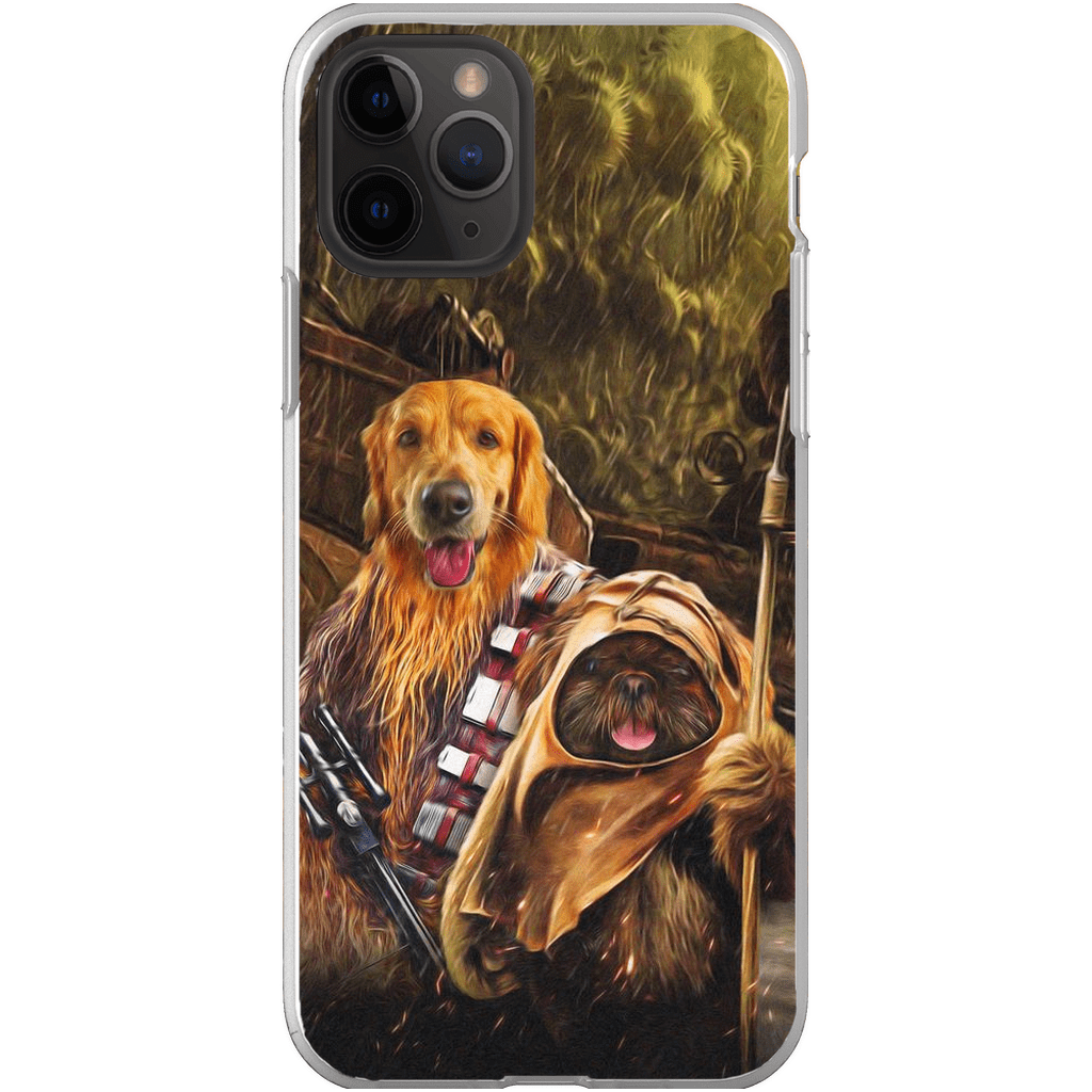 Funda personalizada para teléfono con 2 mascotas &#39;Chewdogga &amp;amp; Dogg-E-Wok&#39;